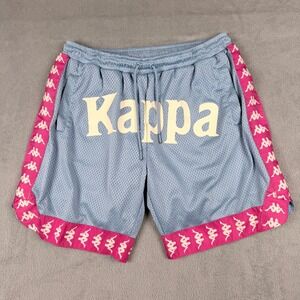 Kappa Mens Mesh Basketball Shorts Blue Magenta Logo Tape XL